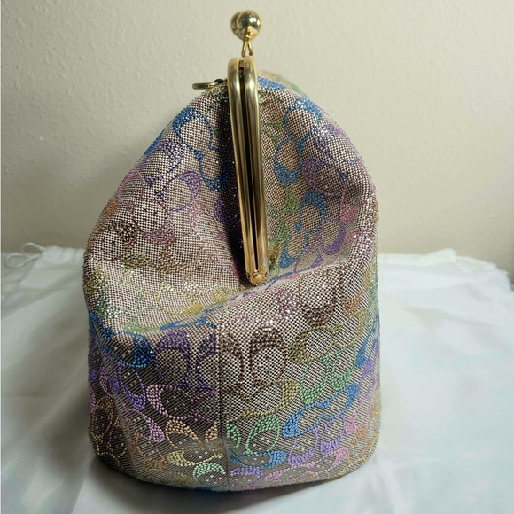 Coach Rainbow Crystal Kisslock Large Frame Bag #A11 - Picture 4 of 15